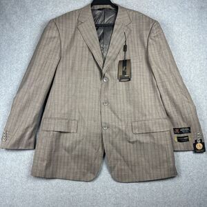 Pronto Mondo Italia Blazer Mens 46R Beige‎ Suit Jacket Merino Wool Lana Lux NWT